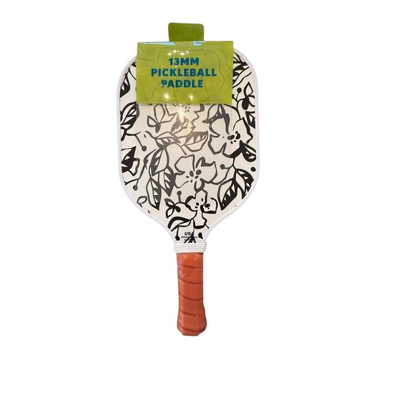 Sakar Black Floral Polka Dots 13 MM Double Sided Pickleball Paddle - Picture 3 of 5